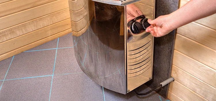 Floor-mounted sauna heater Installation in Uxbridge, Ontario