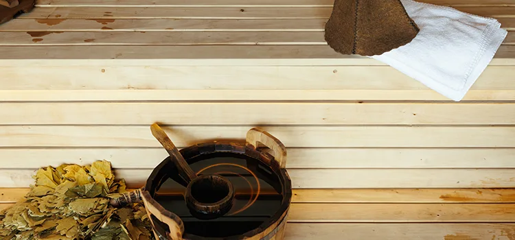 Fir Wood Sauna Ceiling Installation in Uxbridge, Ontario
