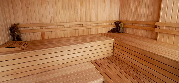 Spruce Wood Sauna Interior Construction in Uxbridge, Ontario